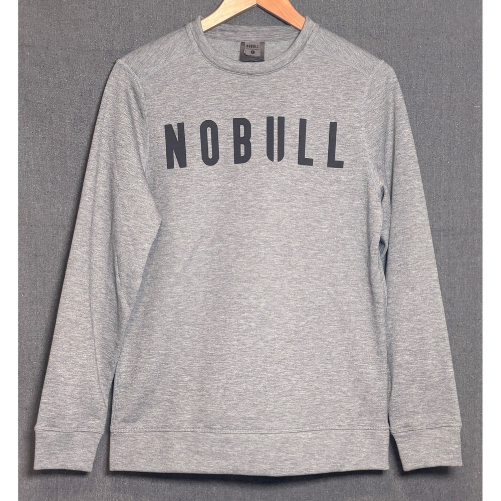 NOBULL Heather Gray Pullover Sweatshirt with Black Logo
